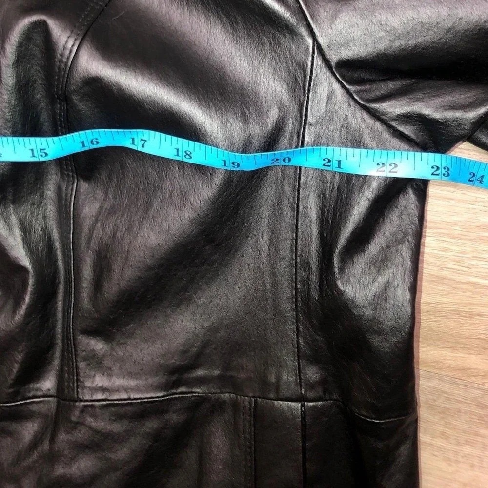 Terry Lewis Jacket Women's 1X Black Leather  Classic Luxuries Sleeve‎ Zippers